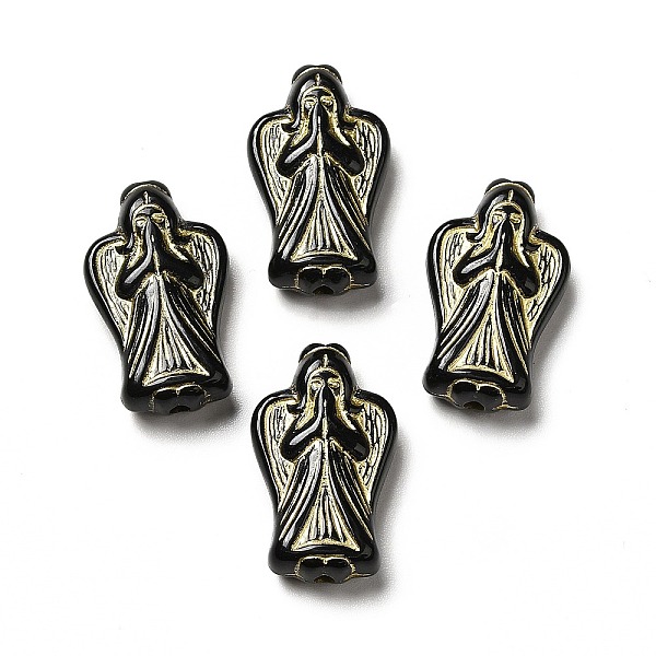 

PandaHall UV Plating Acrylic Beads, Golden Metal Enlaced, Angel, Black, 23x13.5x6mm, Hole: 1.8mm, about 760pcs/500g Acrylic Angel & Fairy...
