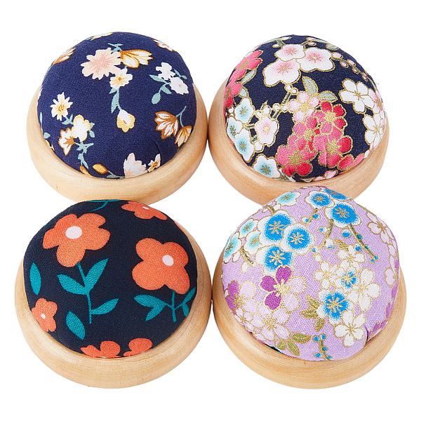 

PandaHall DICOSMETIC 4Pcs 4 Style Flower Pattern Japanese Style Cotton & Cloth Needle Pin Cushions, Wood Base Needle Pin Cushions, Mixed..., Multicolor