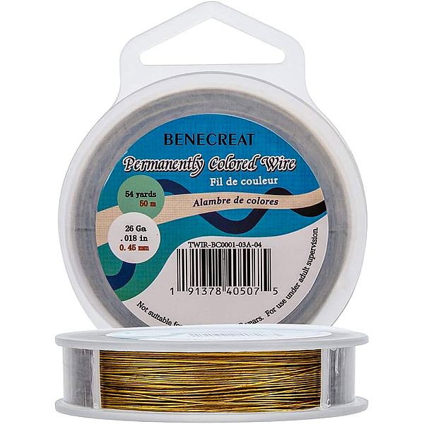 

PandaHall BENECREAT 50m 0.45mm 7-Strand Gold Nylon Coated Craft Jewelry Beading Wire Tiger Tail Beading Wire for Necklaces Bracelets Ring...