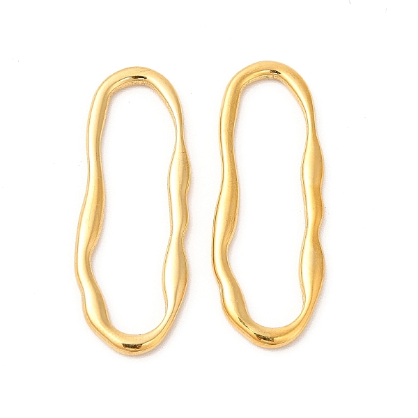 

PandaHall Ion Plating(IP) 304 Stainless Steel Linking Rings, Irregular Oval, Real 18K Gold Plated, 35x13x2mm, Inner Diameter: 30.5x7.5mm 304...