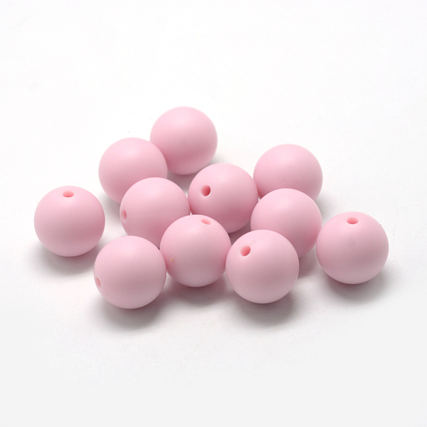 

PandaHall Food Grade Eco-Friendly Silicone Beads, Chewing Beads For Teethers, DIY Nursing Necklaces Making, Round, Pink, 12mm, Hole: 2mm...