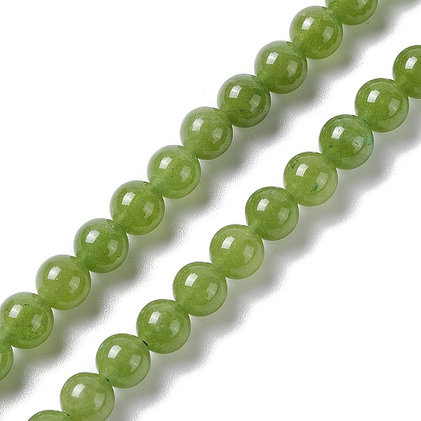 

PandaHall Natural White Jade Beads Strands, Dyed, Round, Lime Green, 6.5mm, Hole: 1mm, about 62pcs/strand, 15.16''(38.5cm) White Jade Round