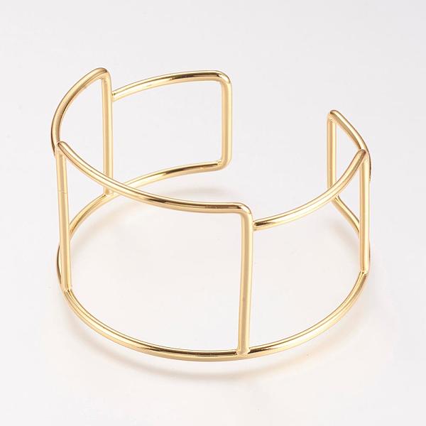 

PandaHall Brass Cuff Bangle, Real 18K Gold Plated, 2 inch(51mm) Brass