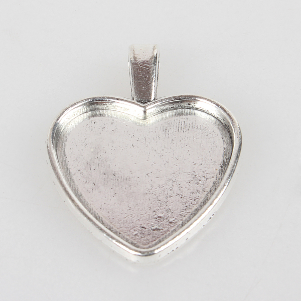 

PandaHall Vintage Tibetan Style Alloy Pendant Cabochon Settings, Cadmium Free & Lead Free, Plain Edge Bezel Cups, Antique Silver, Heart Tray...