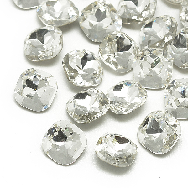 

PandaHall DIY Pointed Back K9 Glass Rhinestone Cabochons, Random Color Back Plated, Faceted, Square, Crystal, 6x6x3mm Glass Rhinestone..., Clear