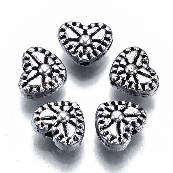 

PandaHall Tibetan Style Alloy Beads, Heart, Cadmium Free & Lead Free, Antique Silver, 7x8.5x4mm, Hole: 1.2mm, about 1388pcs/1000g Alloy...