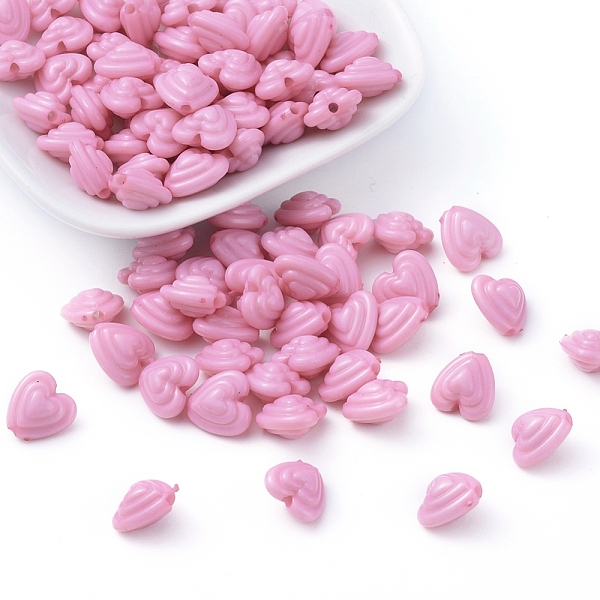 

PandaHall Opaque Acrylic Beads, Heart, Pink, 11x11x7mm, Hole: 1.5mm Acrylic Heart Pink