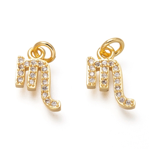 

PandaHall Brass Micro Pave Clear Cubic Zirconia Pendants, Real 18K Gold Plated, with Jump Rings, 12 Constellations, Cadmium Free & Lead Free...