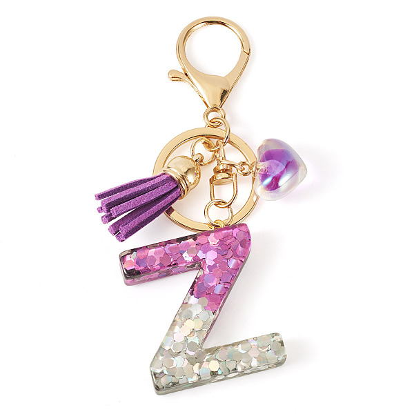 Alloy Resin Heart Keychains