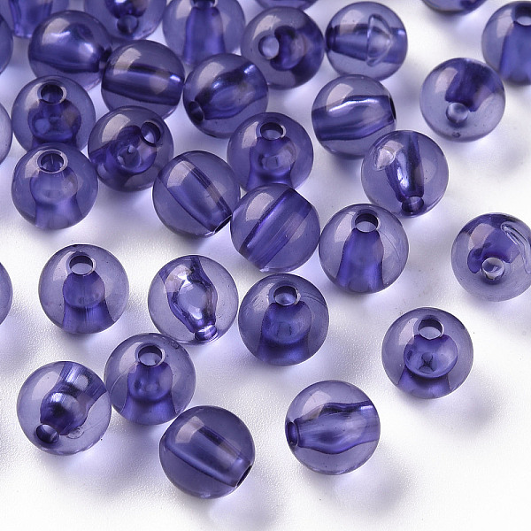 

PandaHall Transparent Acrylic Beads, Round, Medium Slate Blue, 8x7mm, Hole: 2mm Acrylic Round