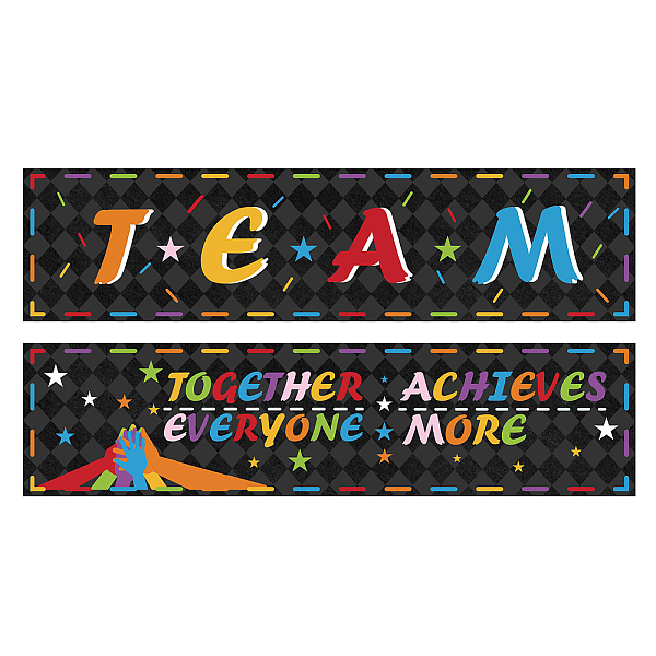 

PandaHall Paper Hanging Banner Classroom Decoration, Rectangle with Word, School Decoration Supplies Celebration Backdrop, Black, 1000x250mm...