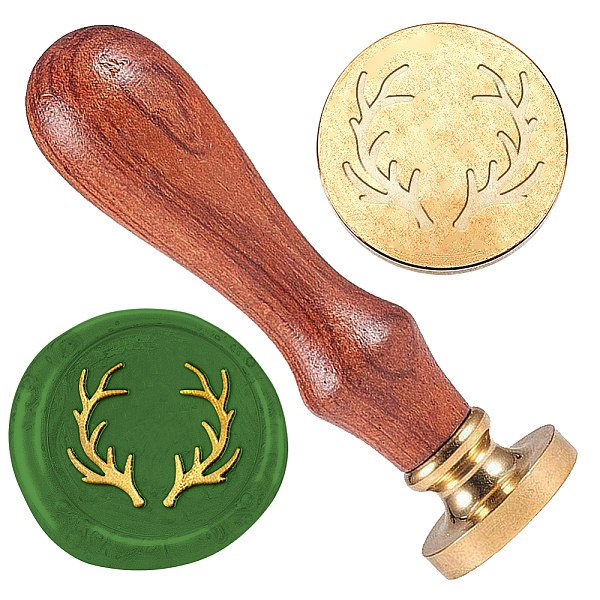 

PandaHall Wax Seal Stamp Set, 1Pc Golden Tone Sealing Wax Stamp Solid Brass Head, with 1Pc Wood Handle, for Envelopes Invitations, Gift Card...