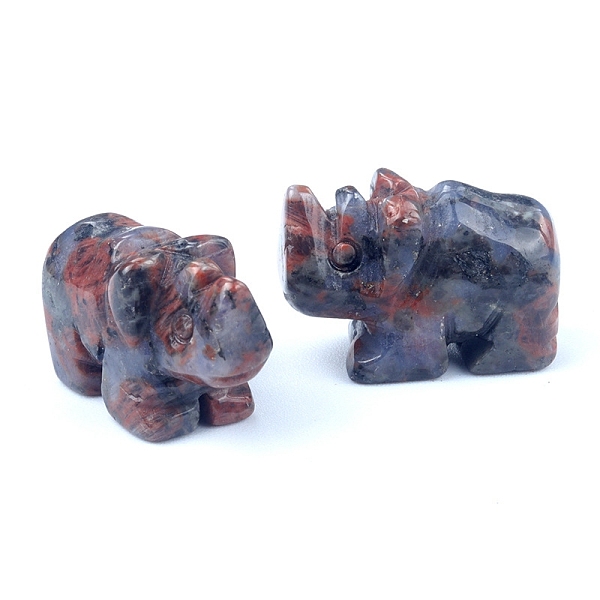 

PandaHall Natural Sesame Jasper Carved Healing Rhinoceros Figurines, Reiki Energy Stone Display Decorations, 26x17~20mm Sesame Jasper...