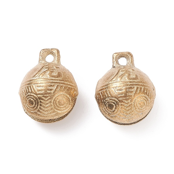 

PandaHall Brass Bell Pendants, Round with Tiger Face, Raw(Unplated), 27x22x17mm, Hole: 3mm Brass Round