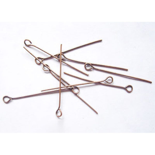 

PandaHall Cadmium Free & Nickel Free & Lead Free, Red Copper Color Iron Eye Pin, 0.7mm thick, 4.5cm long, hole: about 2mm, about 300pcs/50g...