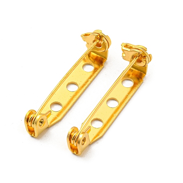

PandaHall Iron Brooch Findings, Back Bar Pins, Golden, 26x4.5mm, Hole: 2mm, pin: 0.5mm Iron