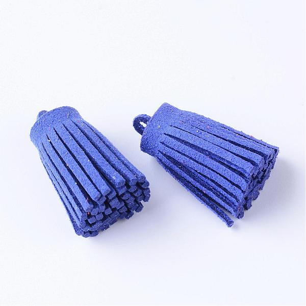 

PandaHall Faux Suede Cord Tassel Pendant Decorations, Blue, 34x14~15mm, Hole: 3mm Faux Suede Blue