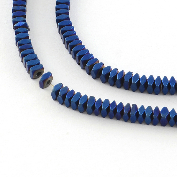 

PandaHall Electroplate Non-magnetic Synthetic Hematite Bead Strands, Matte Style, Faceted, Square, 2x2x1mm, Hole: 0.5mm, about 370pcs/strand...