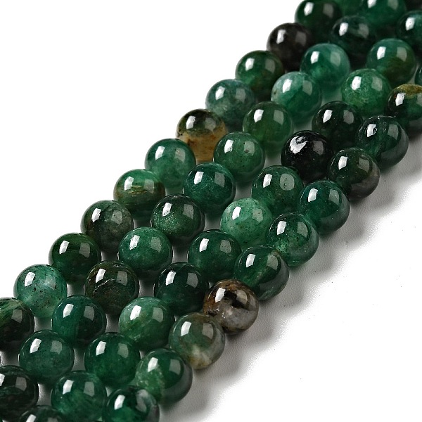 

PandaHall Natural Emerald Beads Strands, Round, 10.5mm, Hole: 1mm, about 39pcs/strand, 15.55''(39.5cm) Emerald Round