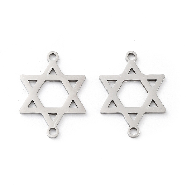 

PandaHall 201 Stainless Steel Connector Charms, Star of David Links, Stainless Steel Color, 21.5x15.5x1mm, Hole: 1.6mm 201 Stainless Steel...