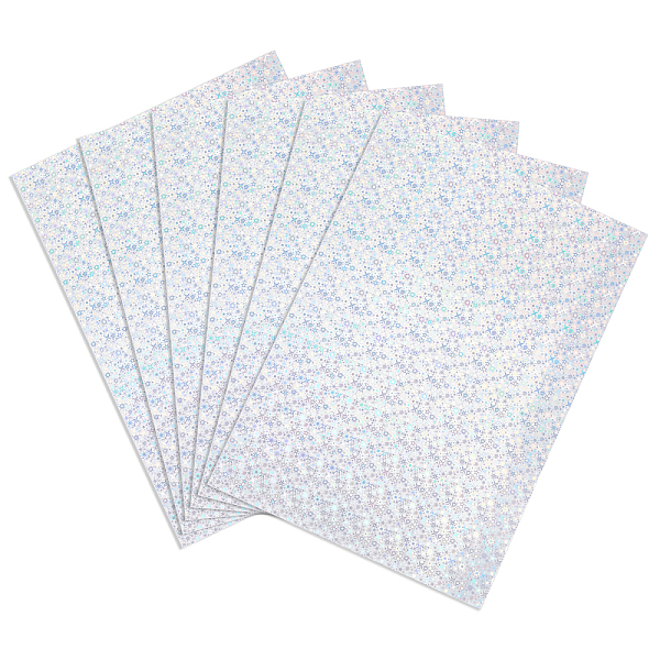 PandaHall A4 Waterproof PVC Self Adhesive Laser Sticker, Star Pattern, for DIY Card Craft Paper, Rectangle, Silver, 30x21cm Plastic Star