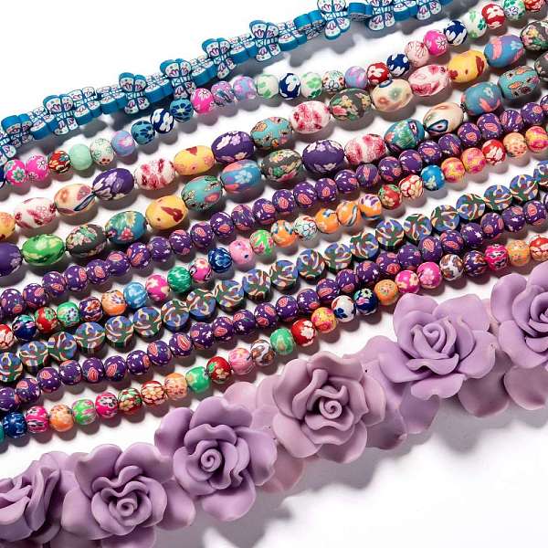 

PandaHall Handmade Polymer Clay Beads Strands, Mixed Shapes, Mixed Color, 11~15x4~40mm, Hole: 0.5~18mm, about 14~447pcs/strand, 12..., Multicolor