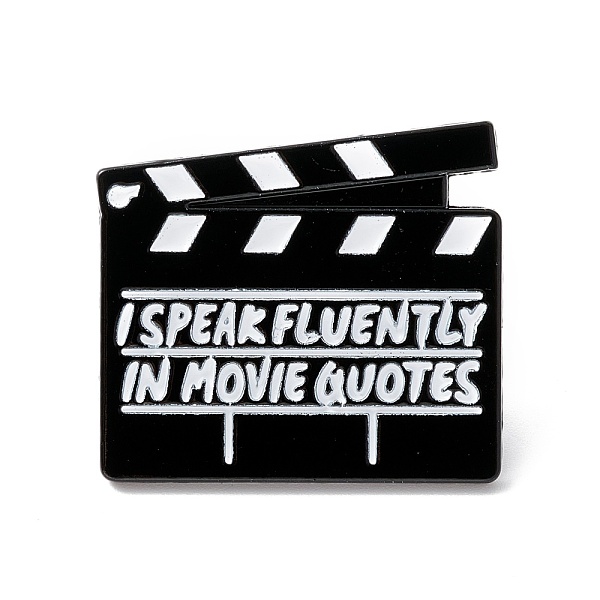 

PandaHall Word I speak Fluently in Movie Quotes Enamel Pin, Brand Alloy Brooch for Backpack Clothes, Electrophoresis Black, White...