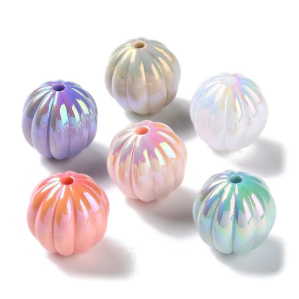

PandaHall UV Plating Acrylic Beads, Pumpkin, Mixed Color, 16~16.5mm, Hole: 2.2mm Acrylic Pumpkin Multicolor