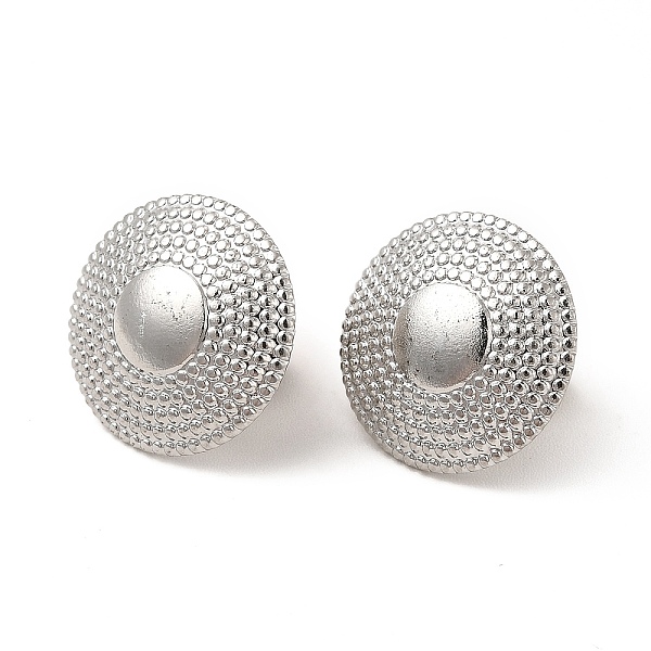

PandaHall 304 Stainless Steel Flat Round Stud Earrings for Women, Stainless Steel Color, 15.5mm, Pin: 0.8mm 304 Stainless Steel Flat Round