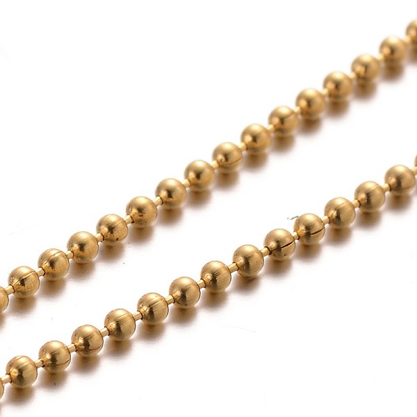 

PandaHall 304 Stainless Steel Ball Chains, Golden, 1.5mm 304 Stainless Steel