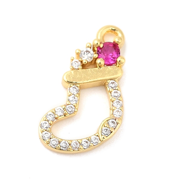

PandaHall Rack Plating Brass Pave Cubic Zirconia Pendants, Long-Lasting Plated, Cadmium Free & Lead Free, Christmas Socking, Real 18K Gold..., Clear