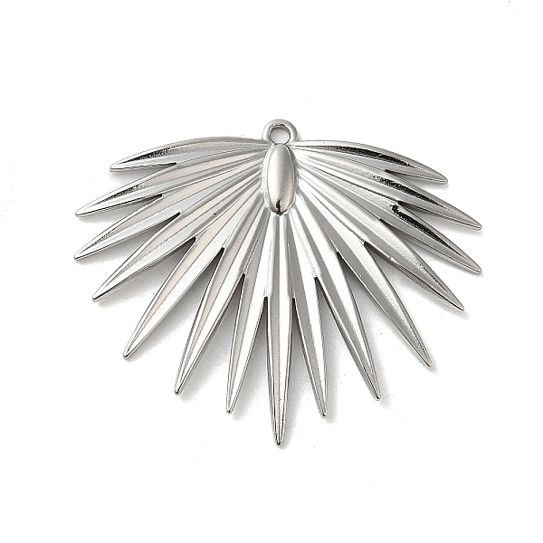 

PandaHall 201 Stainless Steel Pendants, Leaf Charm, Stainless Steel Color, 35x29x2mm, Hole: 1.6mm 201 Stainless Steel Leaf