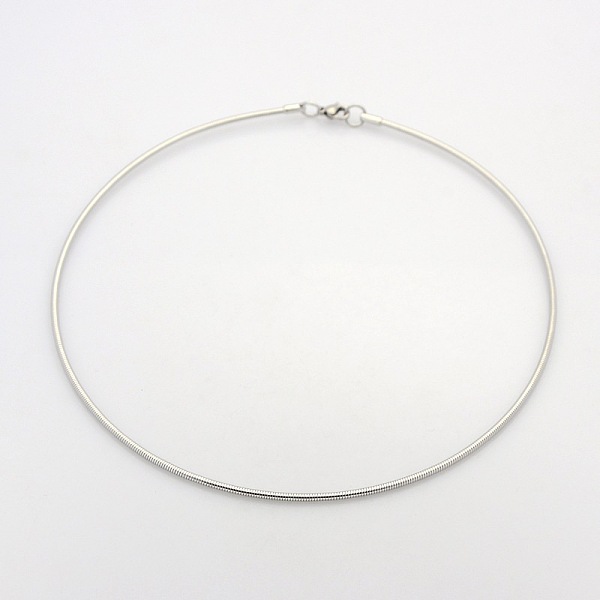 

PandaHall Casual Style 304 Stainless Steel Snake Chain Choker Necklaces, with Lobster Claw Clasps, Stainless Steel Color, 17.7 inch(45cm)...