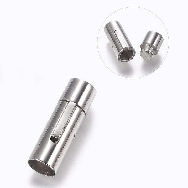 

PandaHall 304 Stainless Steel Bayonet Clasps, Stainless Steel Color, 25x10mm, Hole: 8mm 304 Stainless Steel