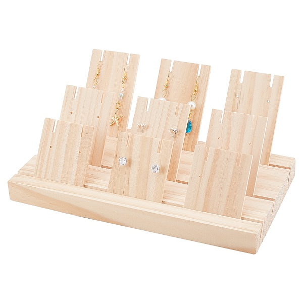 

PandaHall Wooden Earring Holder Necklace Shelf Tray Counter Pendant Jewelry Storage Props Display, Rectangle, BurlyWood, Finished Product..., Orange