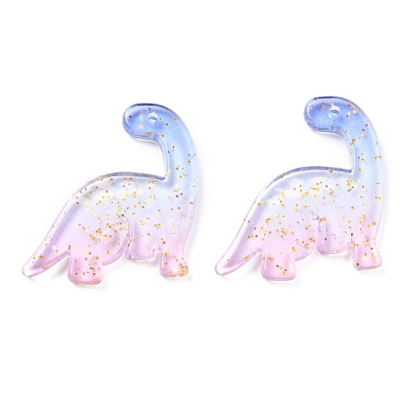 

PandaHall Acrylic Pendants, Glitter Powder, Gradient Color, Dinosaur, Pearl Pink, 29.5x25x3.5mm, Hole: 1.3mm Acrylic Dinosaur