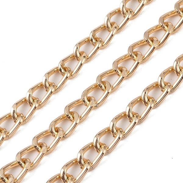 

PandaHall Aluminium Curb Chain, Unwelded, with Spool, Light Gold, 14x9x2mm, about 98.43 Feet(30m)/Roll Aluminum