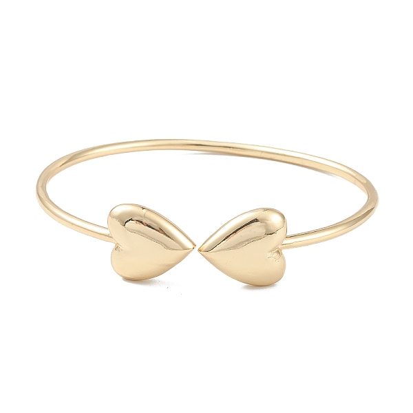 

PandaHall Rack Plating Brass Bangles, Heart Cuff Bangle for Women, Long-Lasting Plated, Cadmium Free & Lead Free, Real 18K Gold Plated...