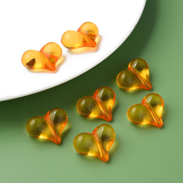 

PandaHall Transparent Acrylic Beads, Heart, Orange, 17.5x22x10mm, Hole: 1.4mm, about 260pcs/500g Acrylic Heart Orange