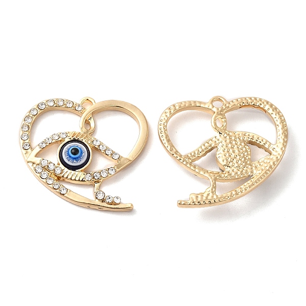 

PandaHall Alloy Crystal Rhinestone Pendants, Heart Charms with Resin Evil Eye, Cadmium Free & Nickel Free & Lead Free, Golden, 25.5x27x4.5mm..., Clear