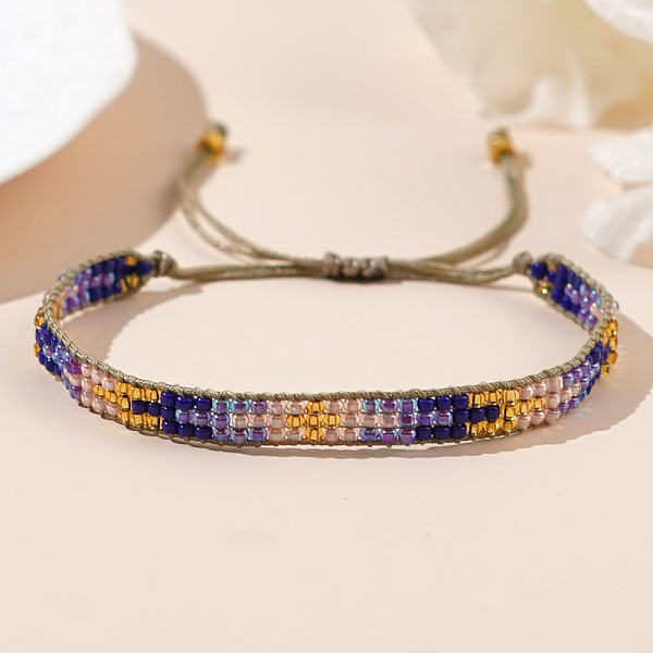 

PandaHall Cross with Arrow Cord Bracelet, Hand Woven Glass Bead Bracelet Glass