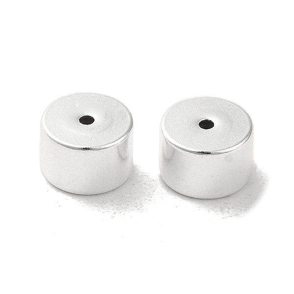 

PandaHall Brass Studs Earrings Findings, Column, Silver, 6x4mm, Hole: 0.8mm Brass Column