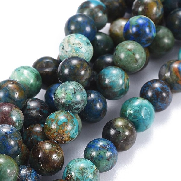 

PandaHall Natural Chrysocolla Beads Strands, Round, 12mm, Hole: 1mm, about 33pcs/strand, 15.3~15.7 inch(39~40cm) Chrysocolla Round