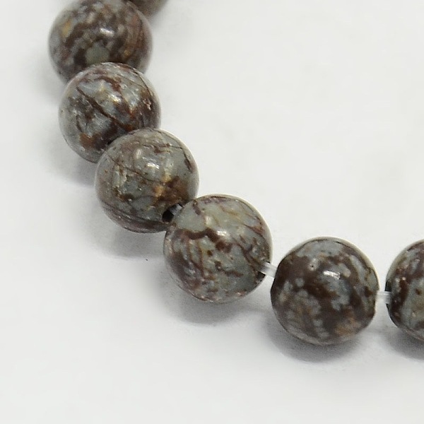 

PandaHall Gemstone Beads Strands, Natural Snowflake Obsidian, Round, about 8mm in diameter, hole: 1mm, about 50pcs/strand Snowflake Obsidian..., White