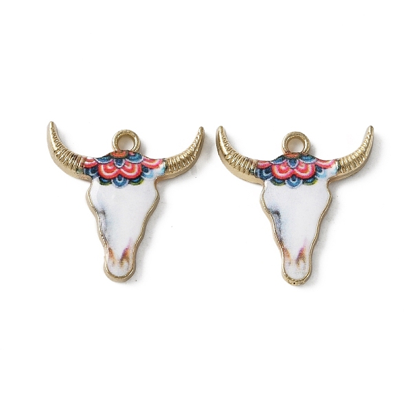 

PandaHall Zinc Alloy Enamel Pendants, Light Gold, Cattle Head, Hot Pink, 22.5x20.5x2.5mm, Hole: 2mm Alloy+Enamel Other Animal
