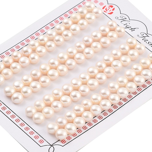 

PandaHall Grade 6A Natural Cultured Freshwater Pearl Beads, Half Drilled, Half Round Beads, White, 6.5~7x5mm, Hole: 1mm Pearl Half Round...
