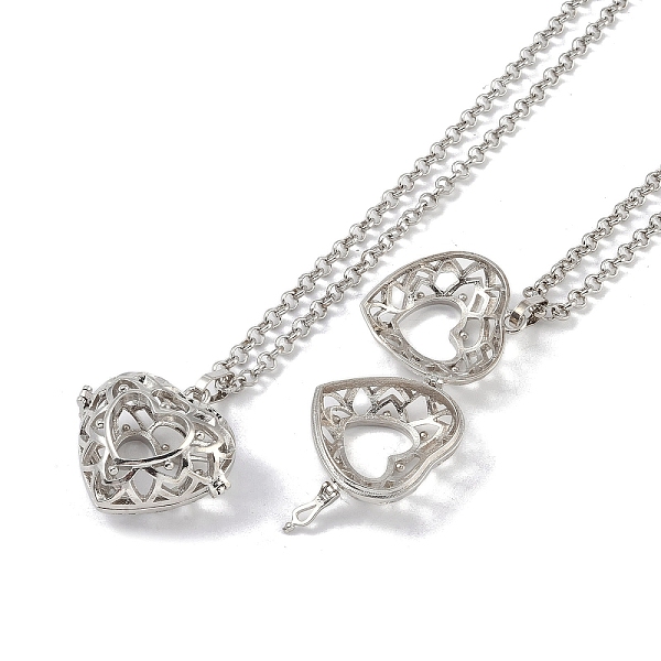 

PandaHall Brass Rhinestone Pendant Necklaces, Iron Rolo Chains, Heart, Platinum, 32.09 inch(81.5cm), Pendant: 31.5x32mm Brass Heart