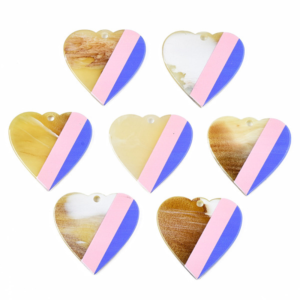 

PandaHall Translucent Cellulose Acetate(Resin) Pendants, 3D Printed, Heart, Goldenrod, 39x40x2~3mm, Hole: 3mm Cellulose Acetate Heart Gold