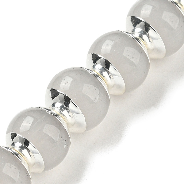 

PandaHall Glass Beads, with Platinum Tone Brass Ends, Round, Light Grey, 10~10.5x9~9.5mm, Hole: 1.2mm, about 30pcs/strand, 11.02 inch~11.42...