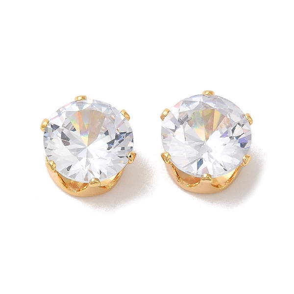 Brass Clear Cubic Zirconia Cabochons